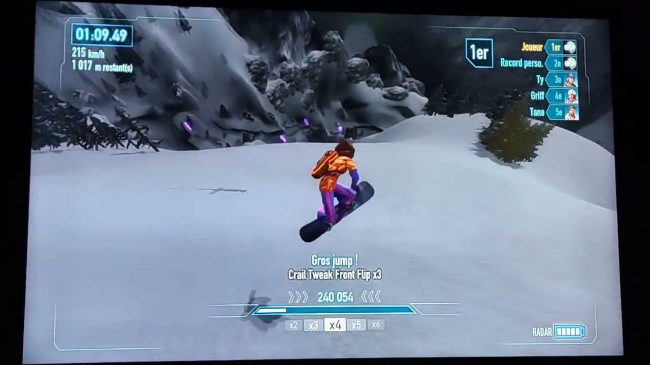 SSX - Mornin' tiger - Board Race:  01:39.49 (no shortcut) & 01:30.59 (with)