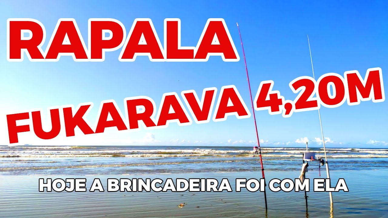 Hoje a brincadeira foi com a vara de pesca RAPALA FUKARAVA 4,20M pesca de praia