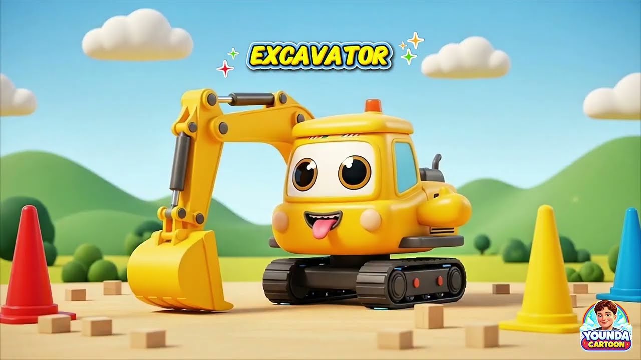 Funny Excavator Song for Kids 🚜 | Cute Construction Vehicles Music for Toddlers & Preschoolers 2026