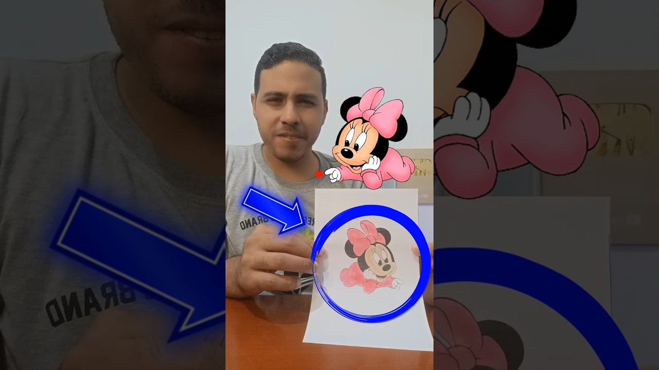 Pintando a Minnie Mouse con luces LED de color AZUL