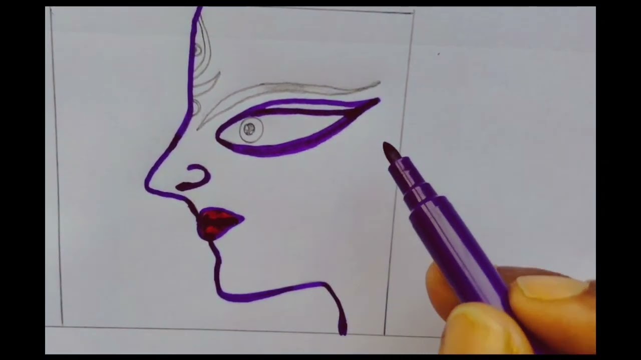 Maaa Durga face drawing /easy drawing 