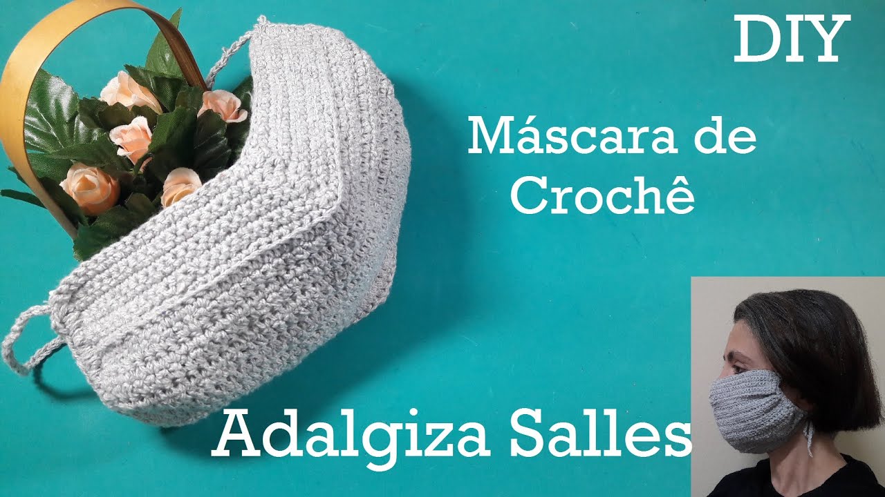 DIY Máscara de crochê modelo anatômico ajuste perfeito  nariz e queixo passo a passo facil completo
