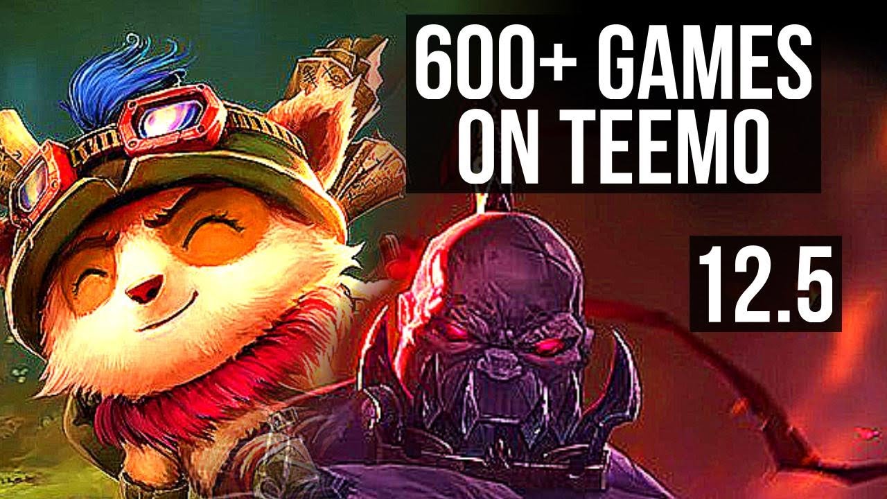 TEEMO vs SION (TOP) (DEFEAT) | 6 solo kills, 1.5M mastery, 600+ games, Godlike | BR Master | 12.5