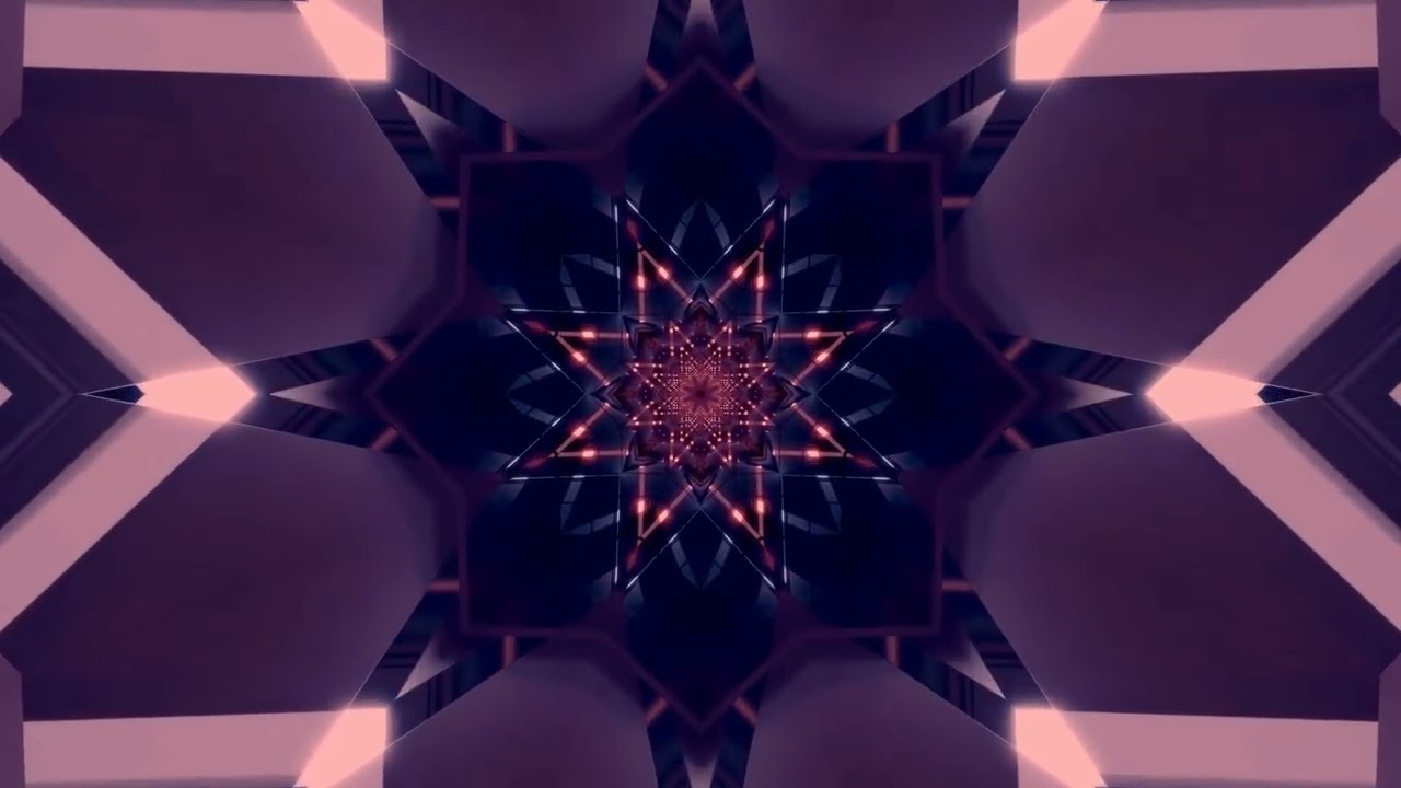 10 hours 4k uhd 60fps screensaver neon tunnel pink blue geometric star kaleidoscope vj loop