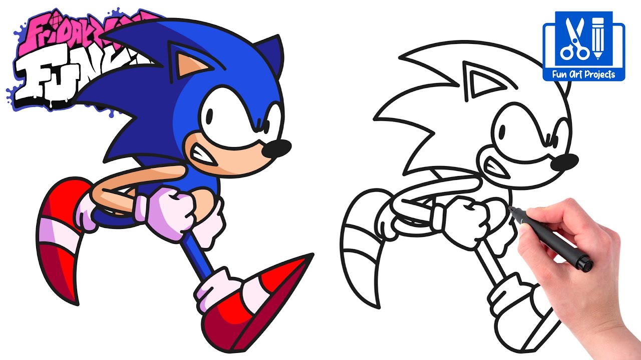 How To Draw Sonic (Confronting Yourself) | Como Dibujar Friday Night Funkin FNF Mods