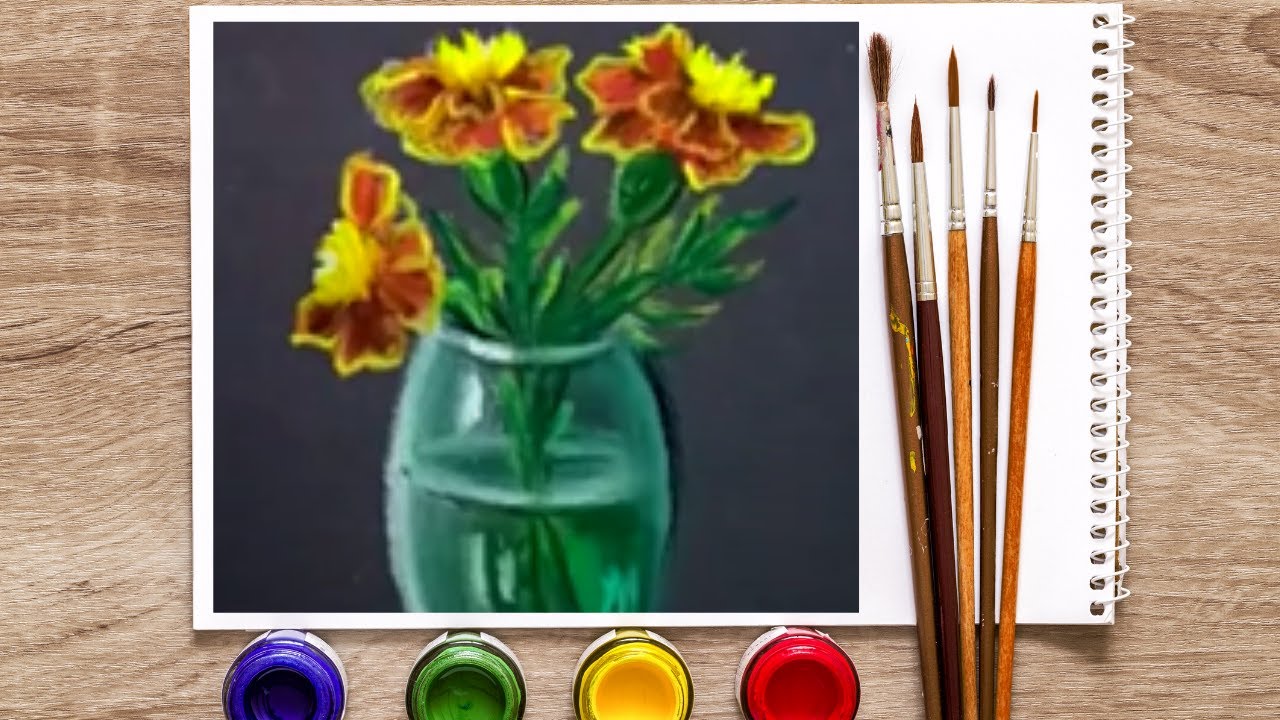 daisies and vase asmr art talk art therapy acryllation #MarizelItalу