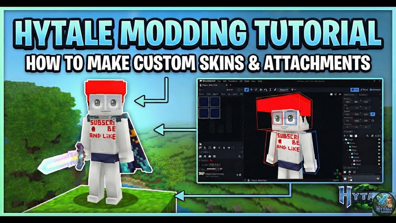 Hytale Modding Tutorial : How To Make Custom Skins and Attachments