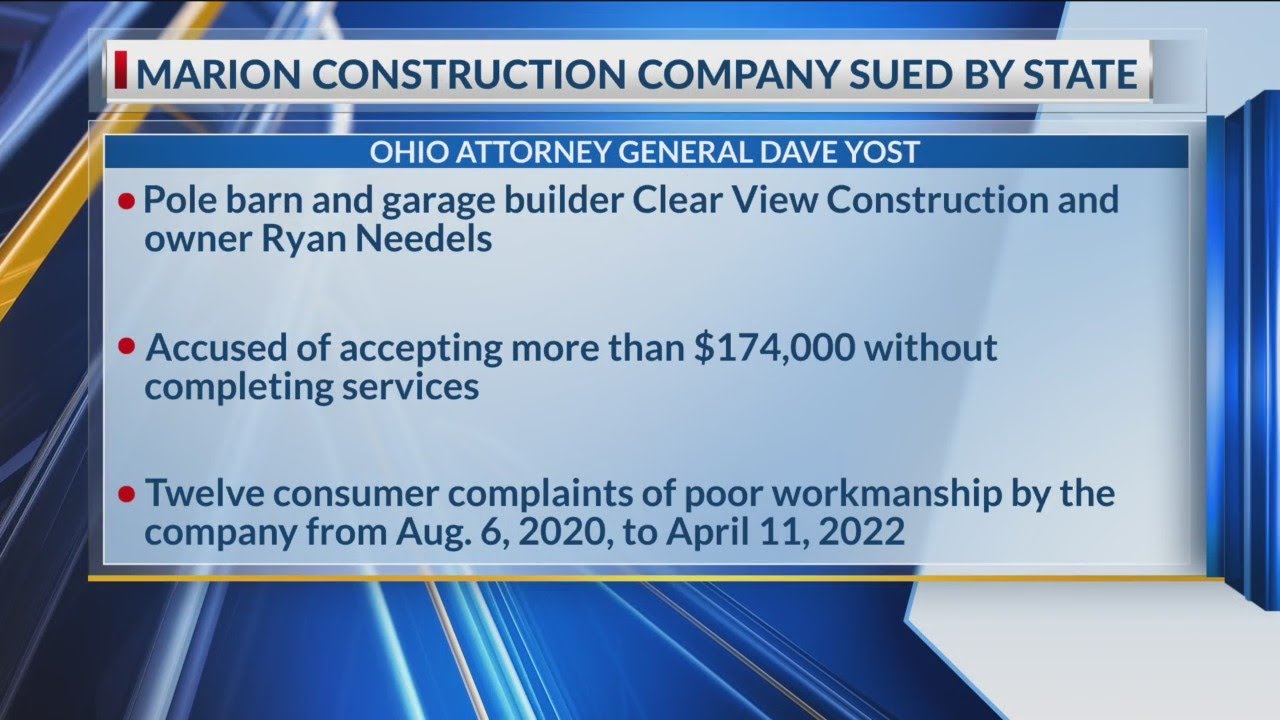 Ohio builders took $174,000 in pay without finishing work, attorney general says