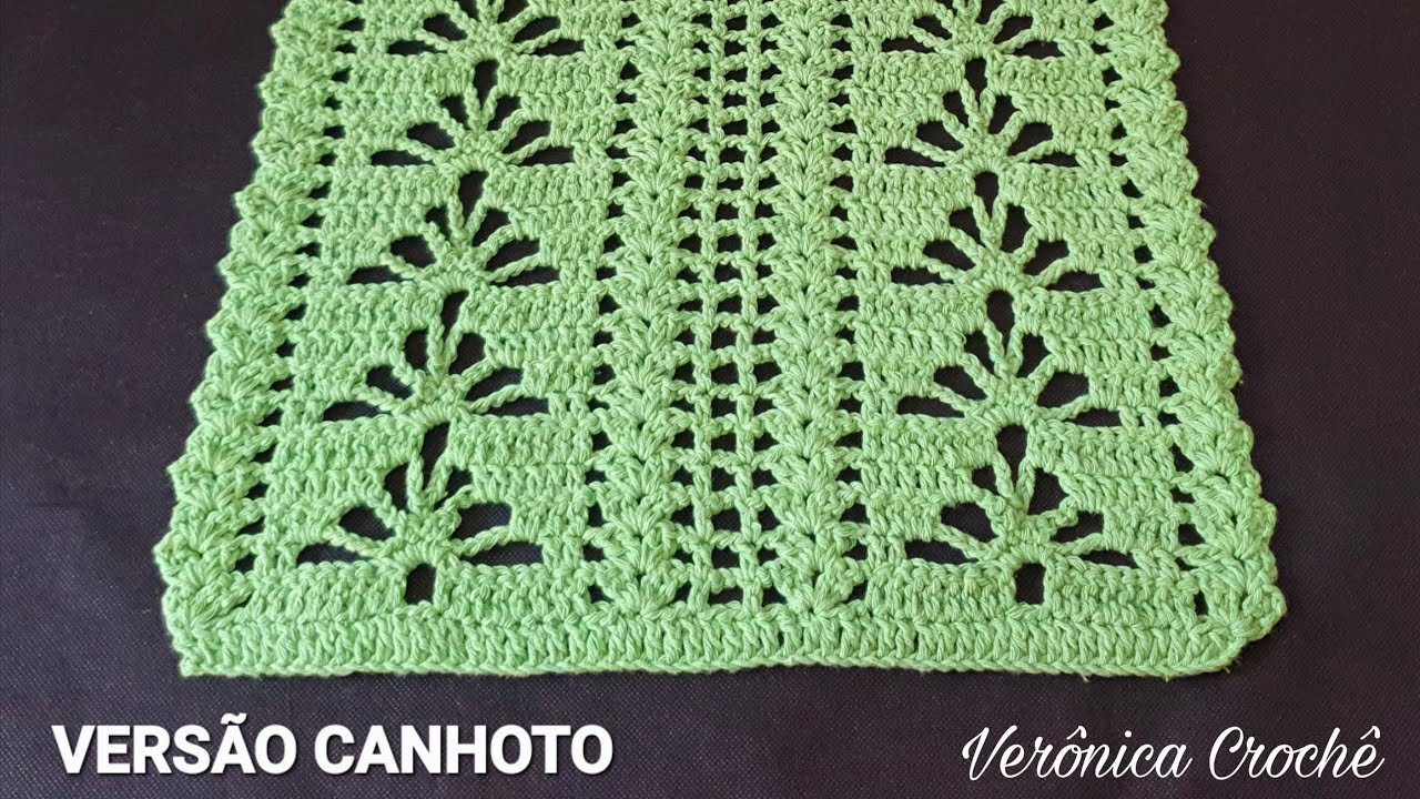 🎄 Caminho de mesa em croche/Trilho de mesa em croche/Passo a passo/Para iniciantes(Versão canhoto)