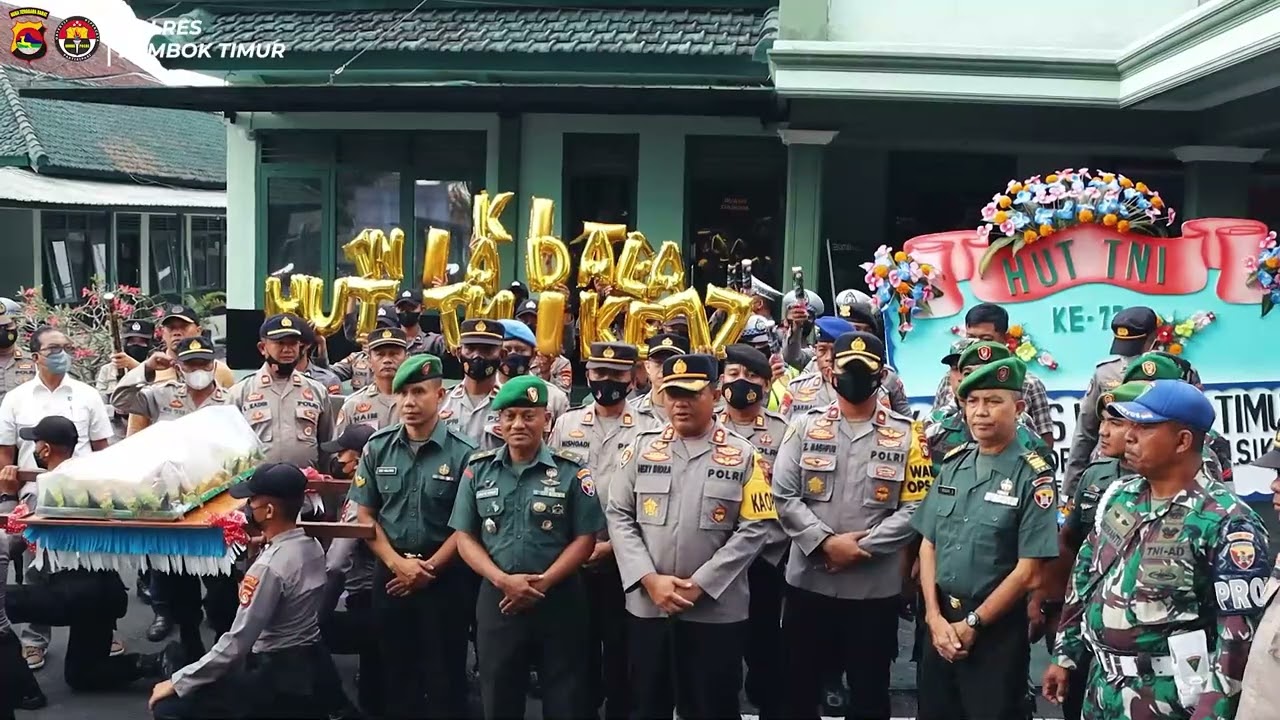 Solidaritas TNI-Polri Polres Lombok Timur dalam HUT TNI Ke-77 Tahun