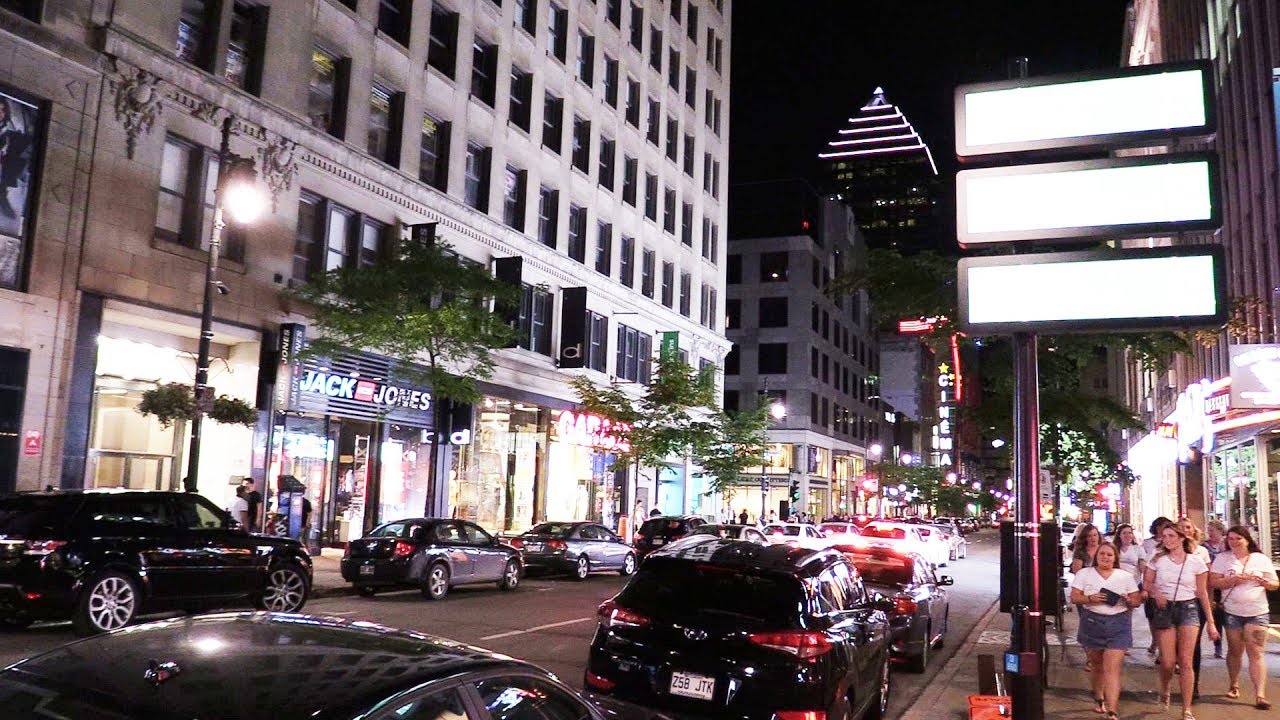 Montreal Nightlife Party and Clubs on Crescent Street Summer 2019