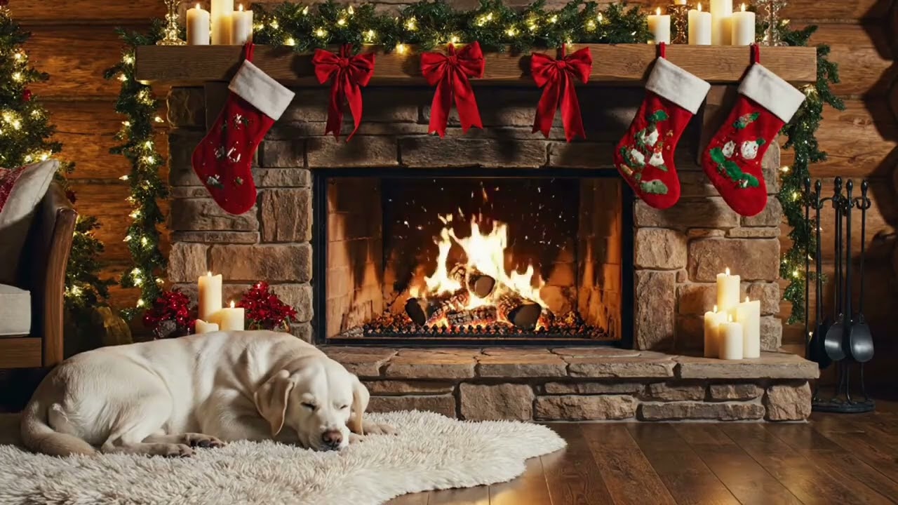 Cozy Fireplace & Christmas Ambience 🎄 | Warm Fire, Relaxing Holiday Atmosphere