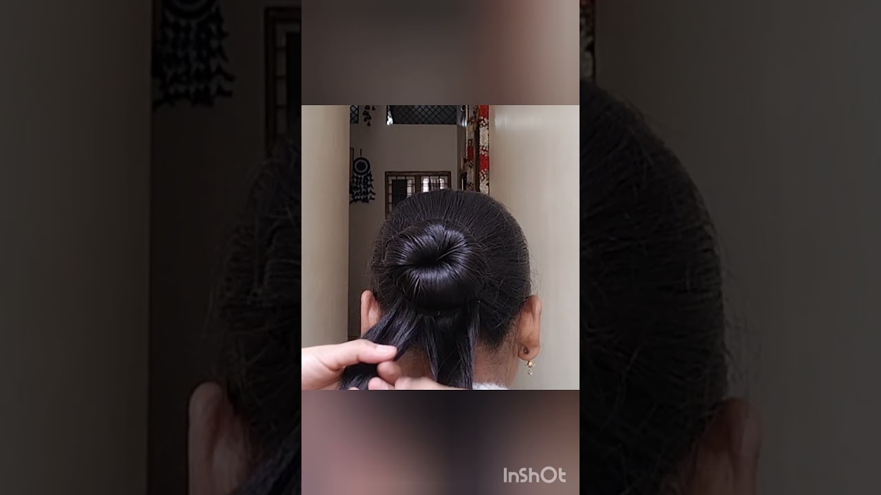 simple and quick bun hairstyle #beautful #shortsfeed #braidal #hair