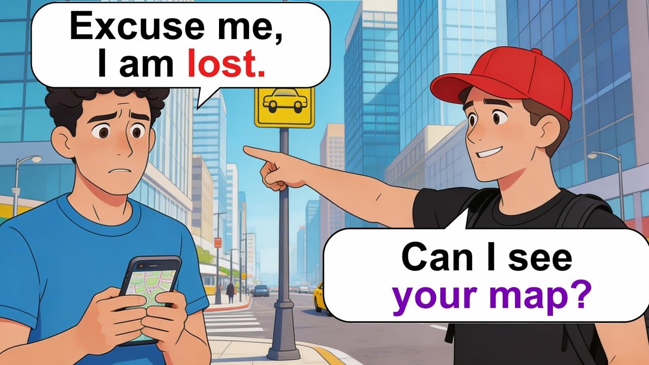 5 Simple Travel Dialogues | How to Ask for Directions Easily (A1-A2)  