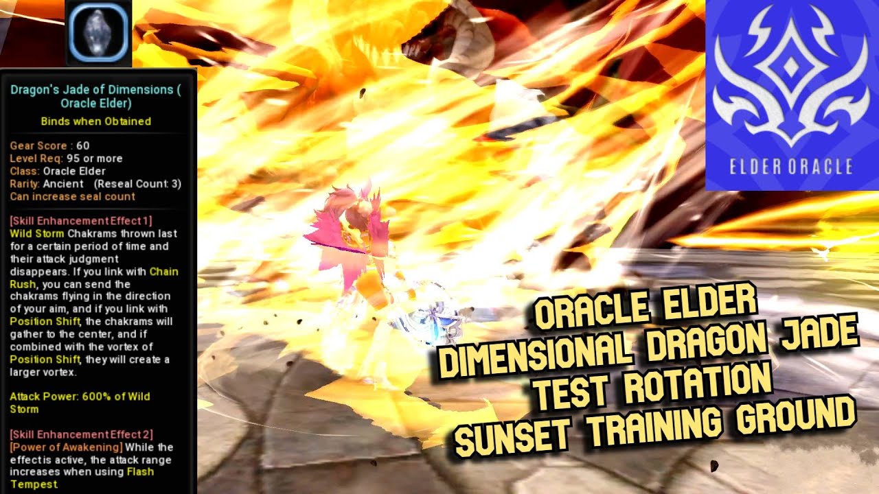 Oracle Elder Dimensional Dragon Jade Test Rotation Sunset Training Ground : +0 Jade Enhancement