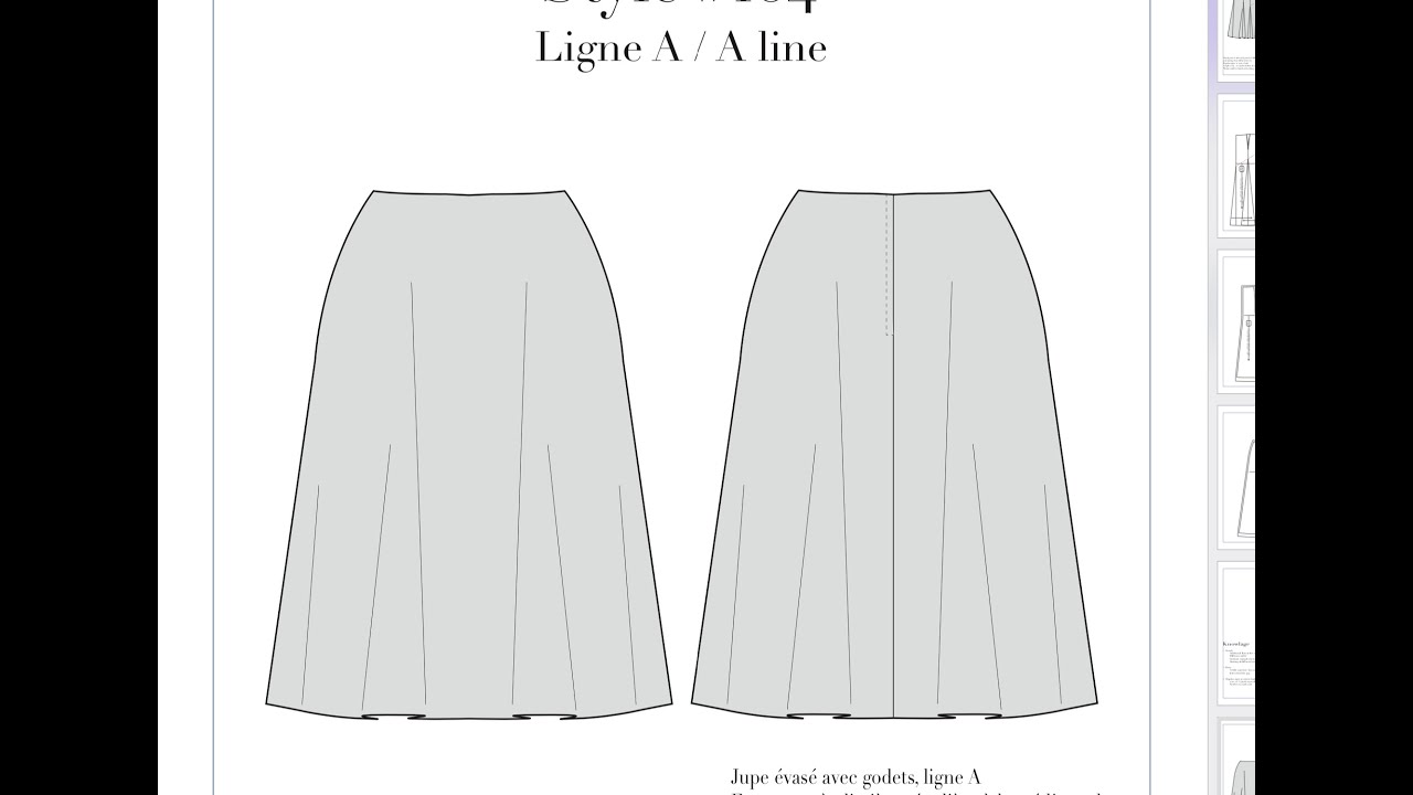 Gradation d'une jupe ligne A.