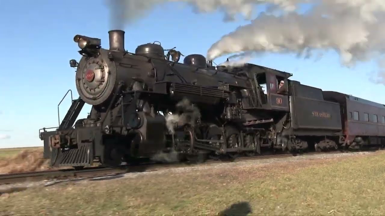 Strasburg Railroad - A Windy Winter Day With #89 and #90