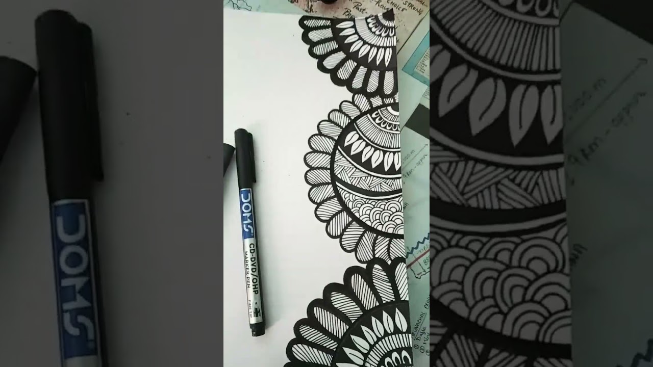 mandala art ...just with a black bold marker and a black permanent marker.
