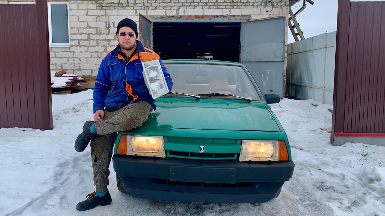 НОВЫЙ АВТОСВЕТ ВАЗ 2108! БЕЛЫЙ СВЕТ фар! Галогеновые лампы h4, покрасил маски фар своими руками