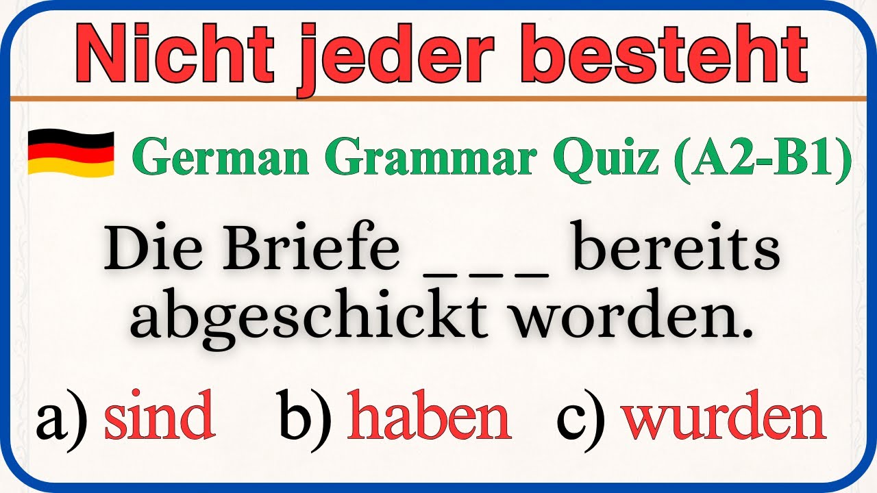 Deutsch Grammatik Test (B1–B2) | Das muss jeder Deutsche wissen