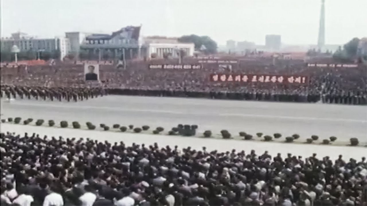 North Korea 1986 Internationale being played and sung
