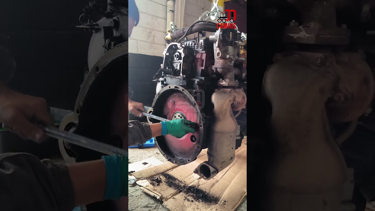 DESARMANDO MOTOR CUMMINS ISF2.8 PARTE TRASERA PARA CAMBIAR CADENILLA DE DISTRIBUCIÓN