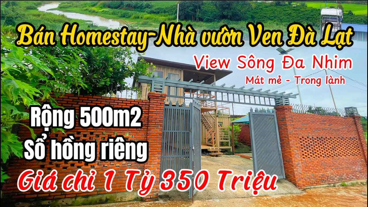 🏡Bán Homestay-Nhà vườn ven Đà lạt giá chỉ 1 Tỷ 350 Triệu rộng 500m2, Sổ hồng riêng