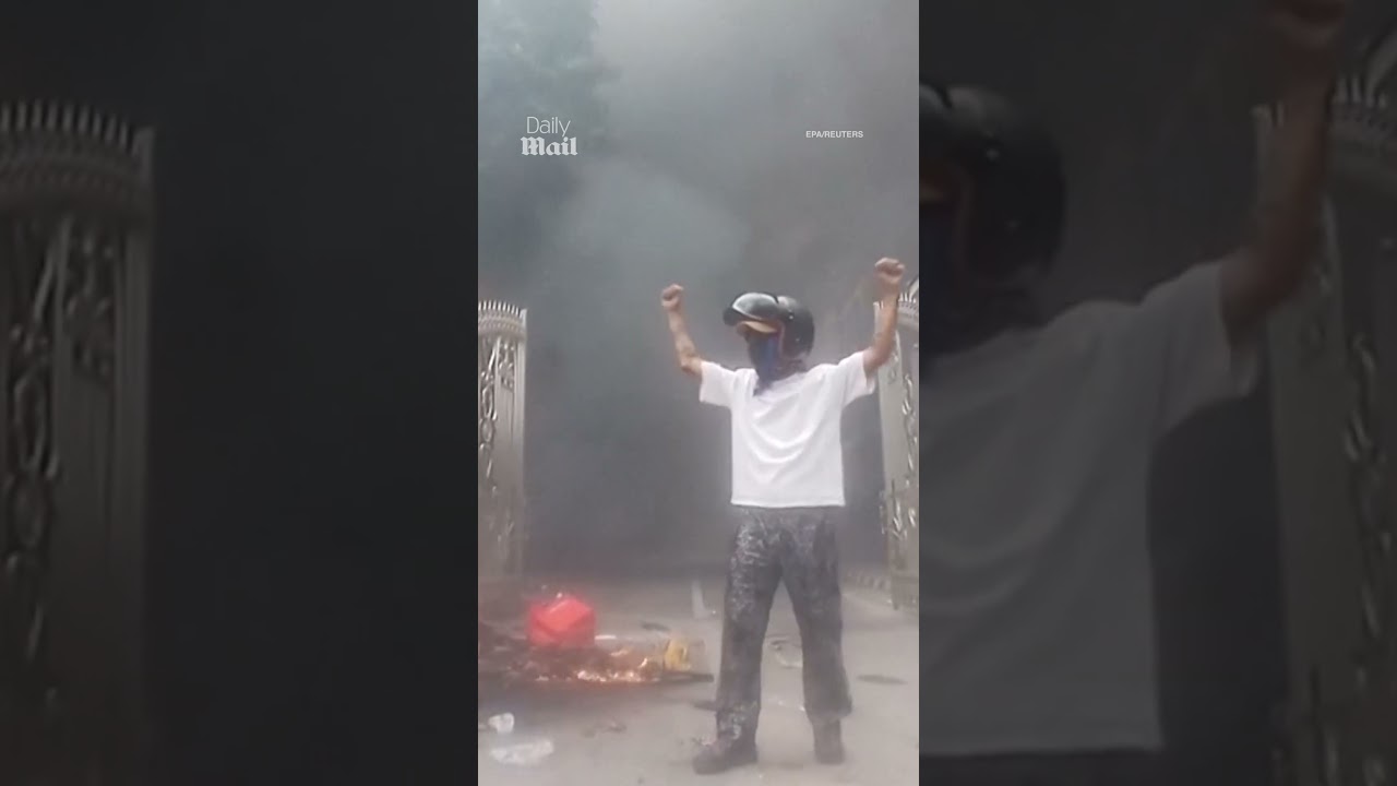 Nepal parliament on fire