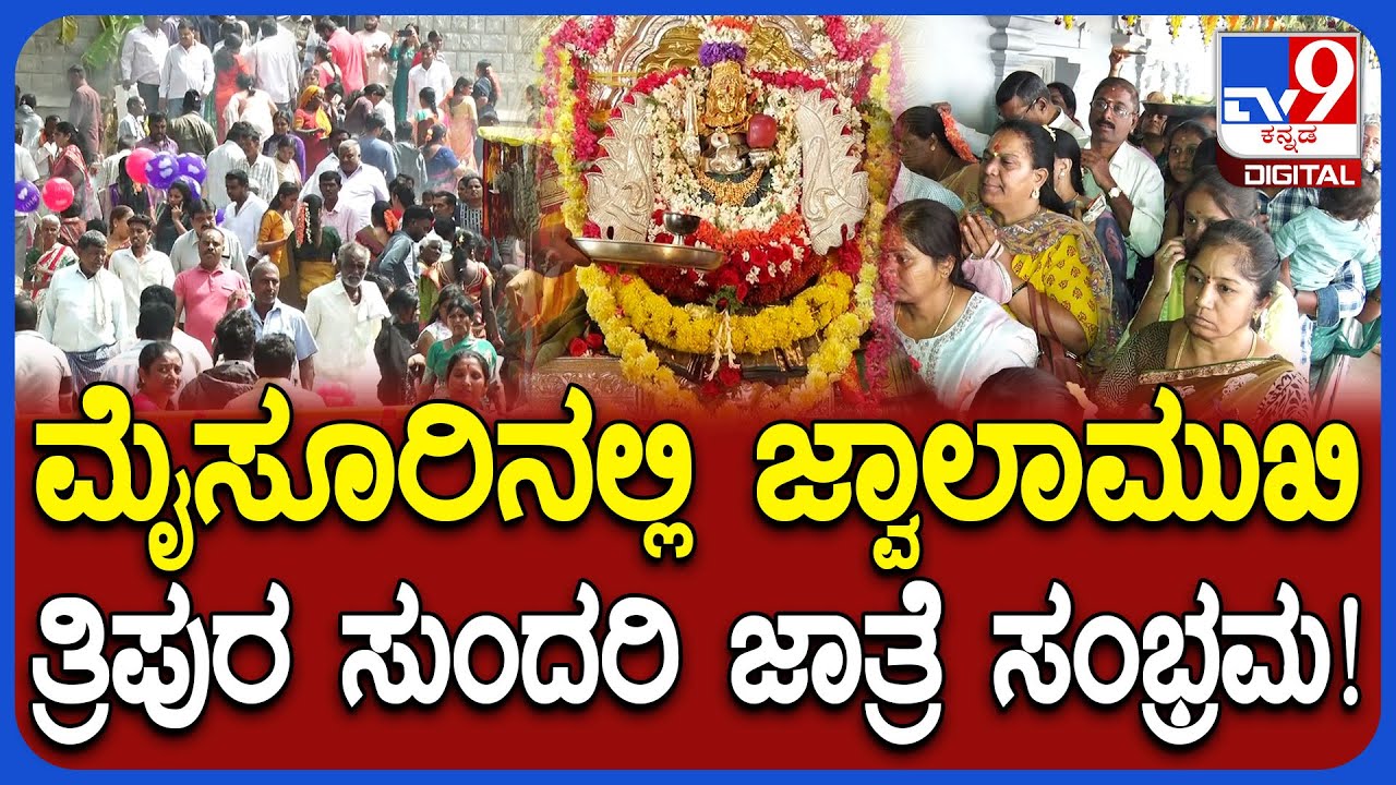 Mysuru : ಜ್ವಾಲಾಮುಖಿ ತ್ರಿಪುರ ಸುಂದರಿ ಜಾತ್ರೆ ಸಂಭ್ರಮ.. ದೇವಿಗೆ ಚಿನ್ನದ ಮುಖವಾಡ ಧಾರಣೆ! | #TV9D