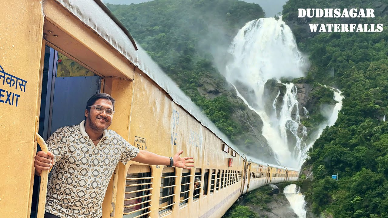 Witnessing India’s huge and biggest Dudhsagar waterfalls From train | Onboard 11098 Poorna Express