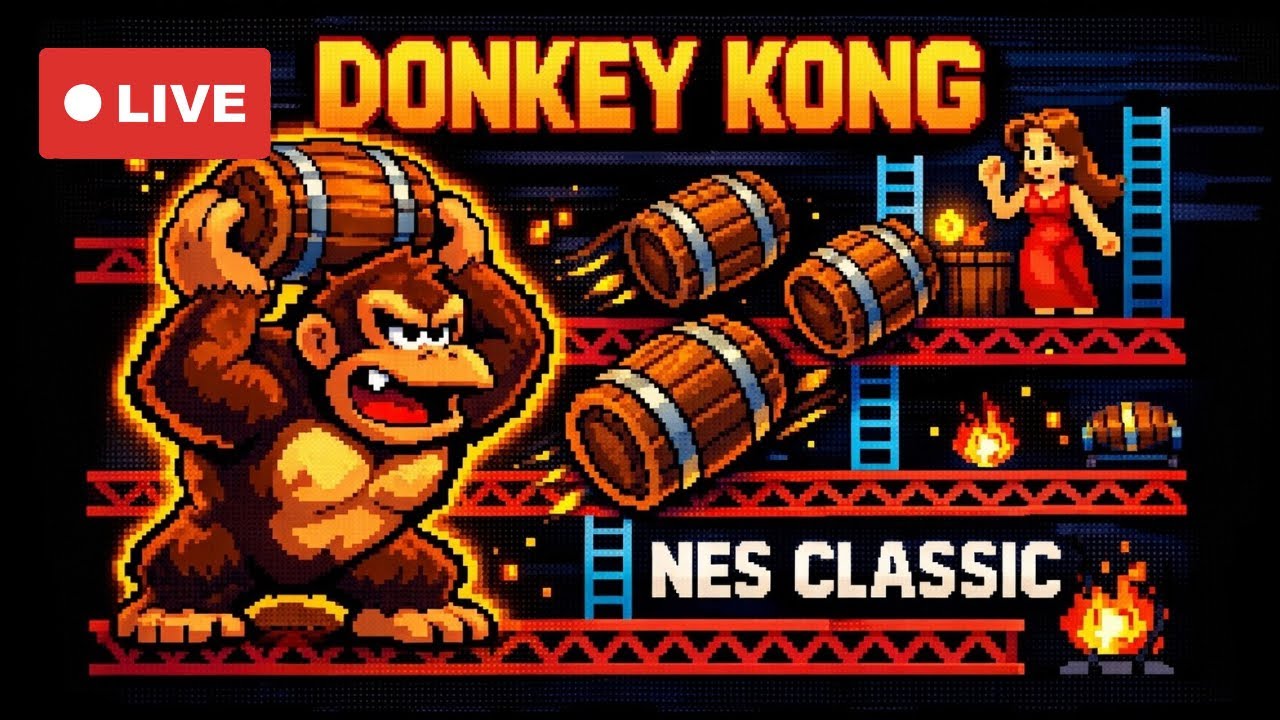 Donkey Kong Classic Gameplay | Retro NES Arcade Game