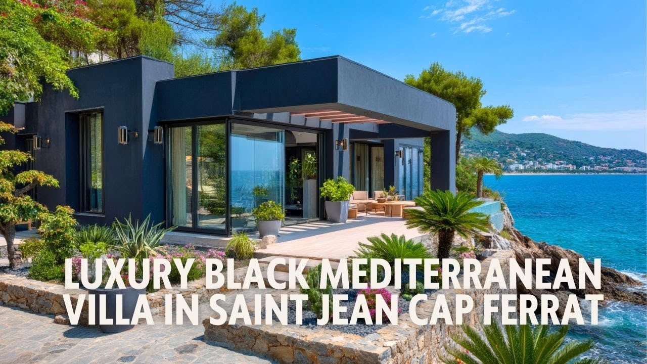 Luxury Black Mediterranean Villa in Saint Jean Cap Ferrat with Sea Views & Elegant Interiors