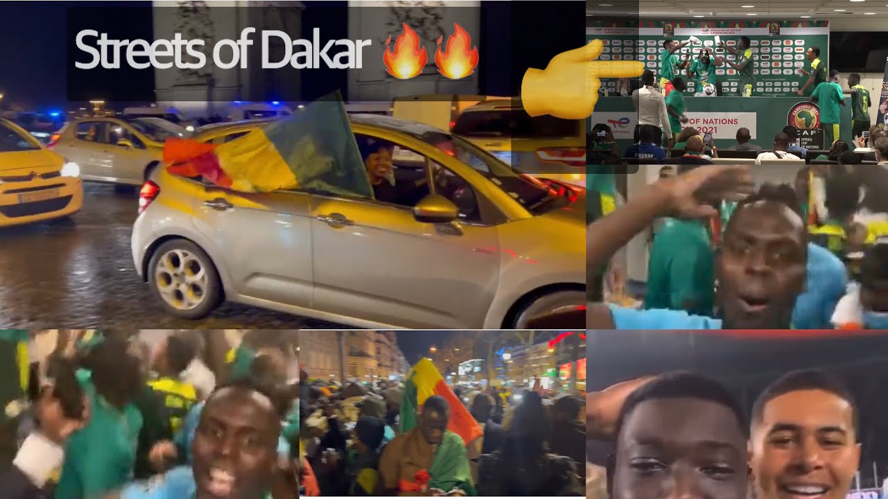 😳Mad Crowd @Dakar!,🔥Mendy leading wild celebrations😅Senegal on Fire🔥African Champions!