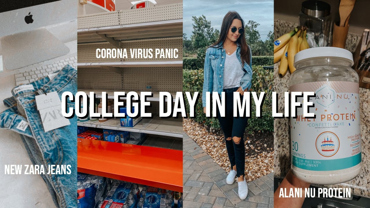 VLOG: alani nu protein, corona virus, studying for midterms, ZARA jeans, gym