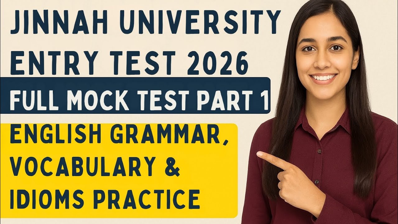 Jinnah University Entry Test 2026 | Full Mock Test Part 1 | English 
