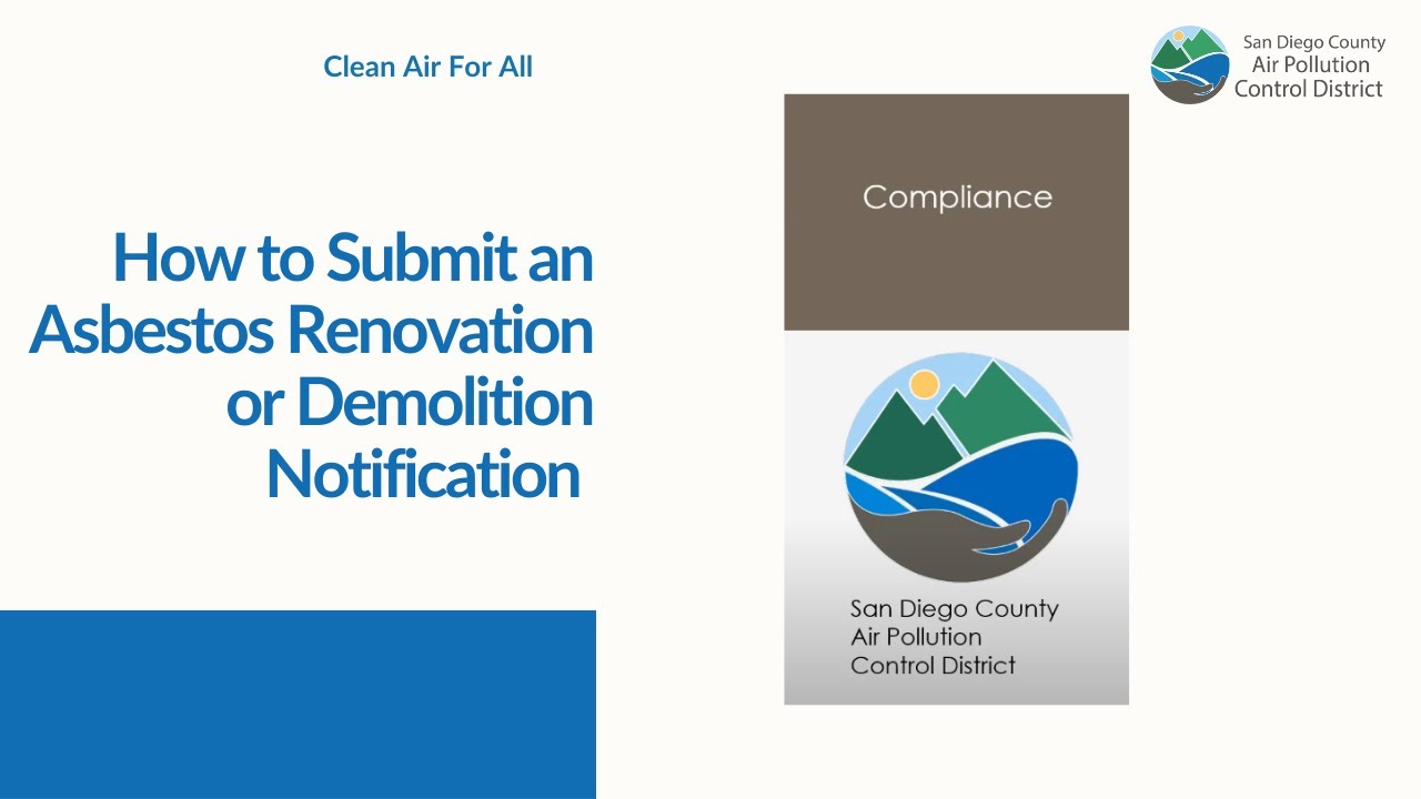 How to Submit an Asbestos Renovation or Demolition Notification - 12/13/2022