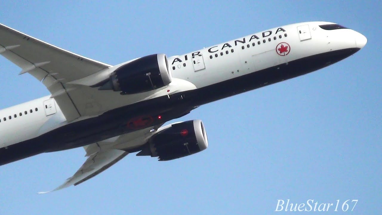 Air Canada Boeing 787-9 (C-FRTG) takeoff from FRA/EDDF (Frankfurt - am Main) RWY 25C