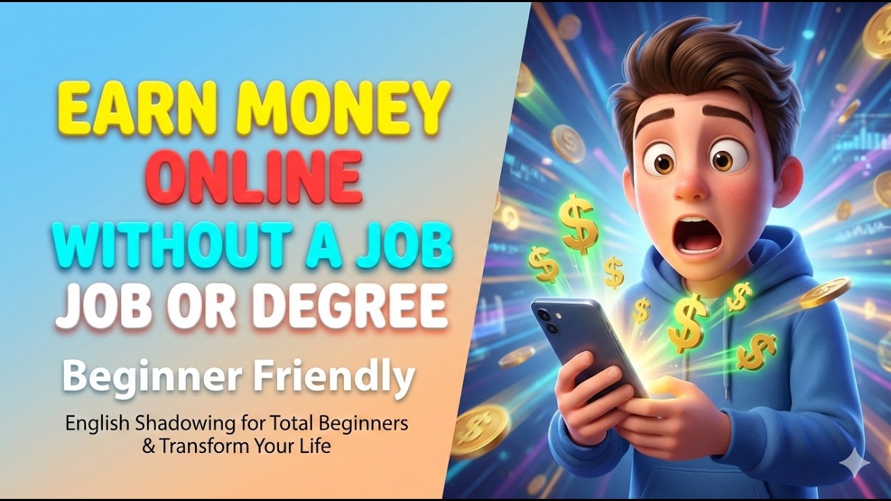 Earn Money Online Without a Job or Degree Beginner Friendly ||English Shadowing for Total Beginners