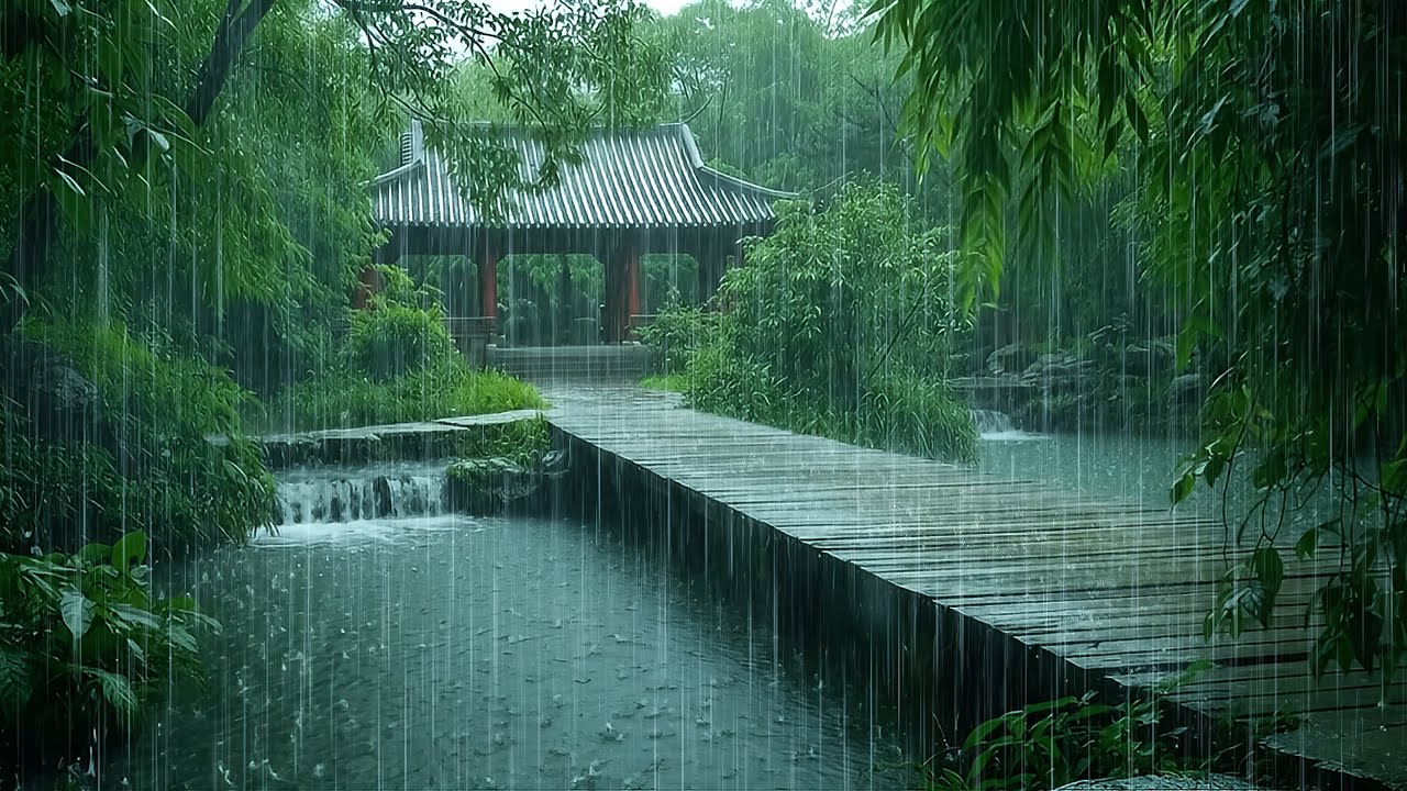 Instant Sleep with Soft Forest Rain on Beautiful Lake | ASMR White Noise, Deep Sleep & Insominia