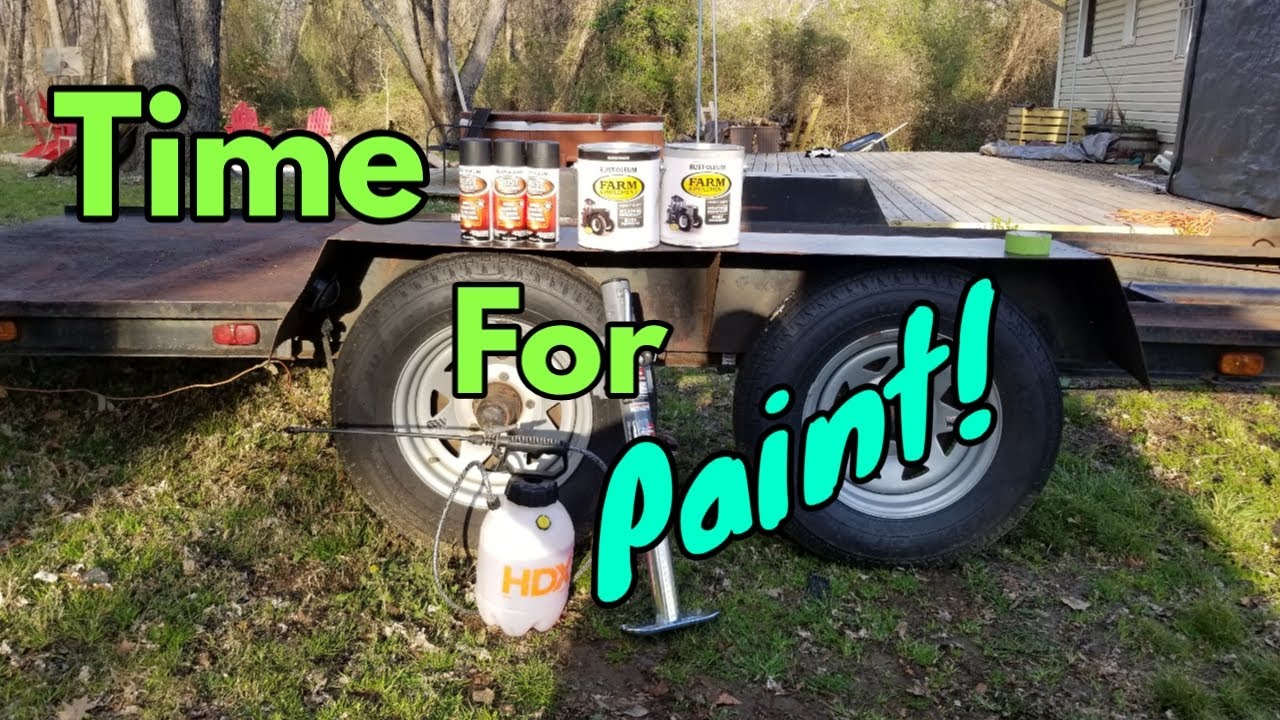 Painting my Trailer with Rustolium Tractor Paint