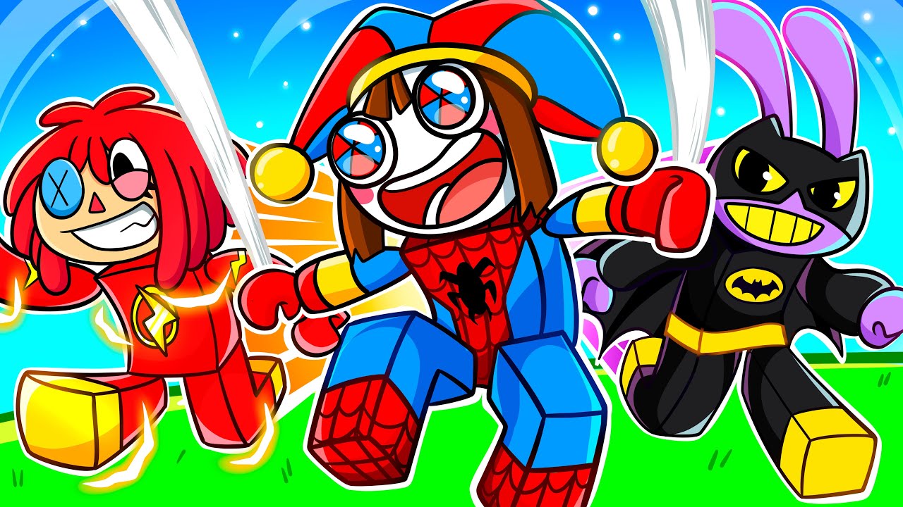 Pomni, Jax e Ragatha VIRAM SUPER-HERÓIS no Roblox! | The Amazing Digital Circus VR