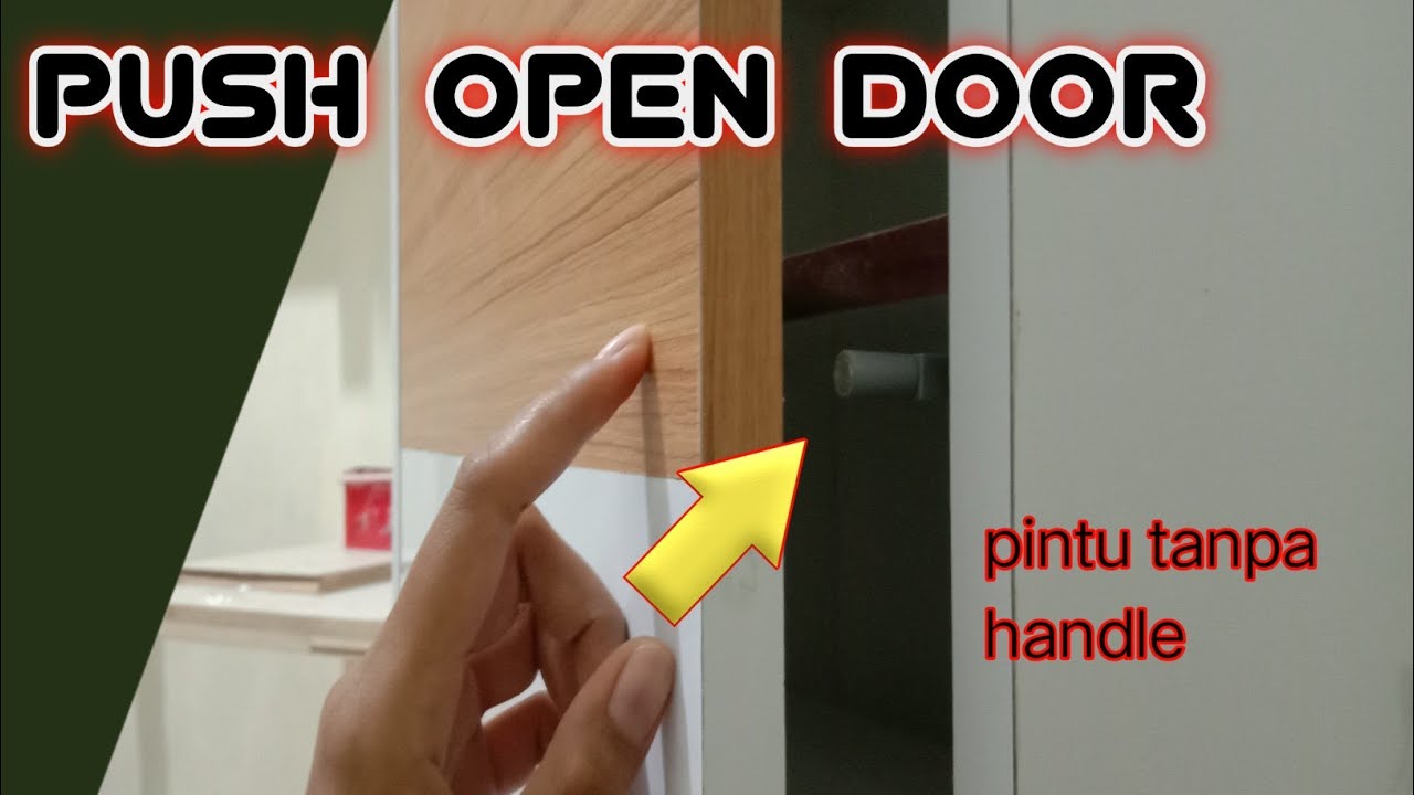 cara pasang push open / push opener for cabinet doors / push open door ikea intalation