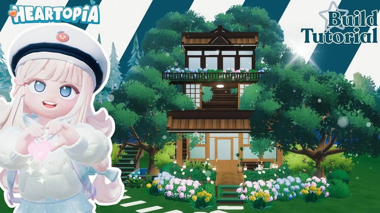 Cozy Wooden House Build Tutorial 🪾🌳 #heartopia Heartopia Building Tutorial || Heartopia House Design