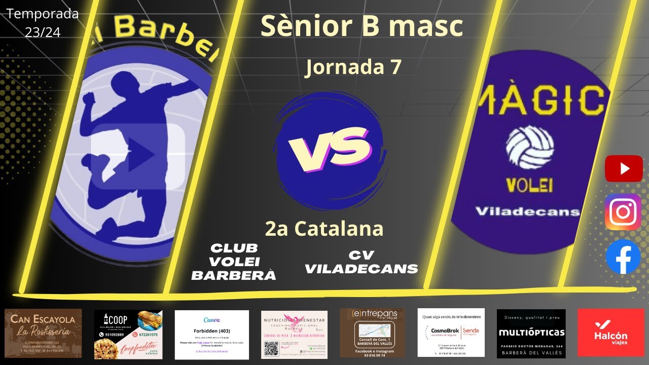 CV Barberà vs CV Viladecans, sènior B masculí, 27/4/24, 2a catalana, #Aymibarberà!!