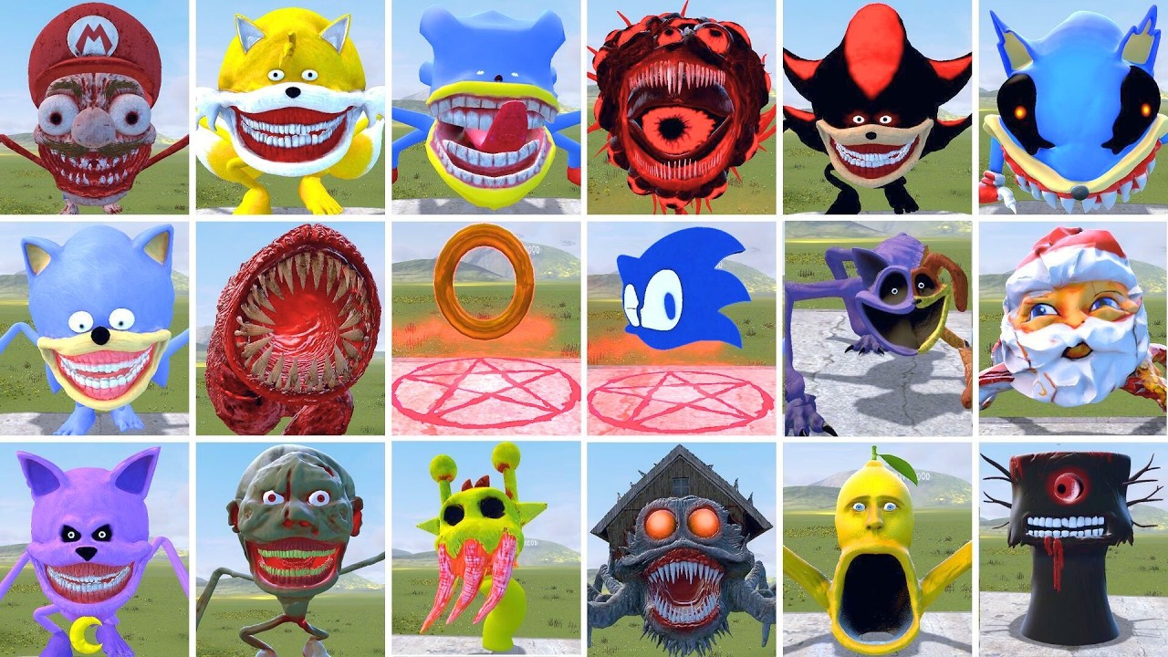 I PLAYED DEATHMATCH GAME WITH ALL SHIN SONIC TAPES FAMILY VS SEA EATER FAMILY in Garry's Mod!