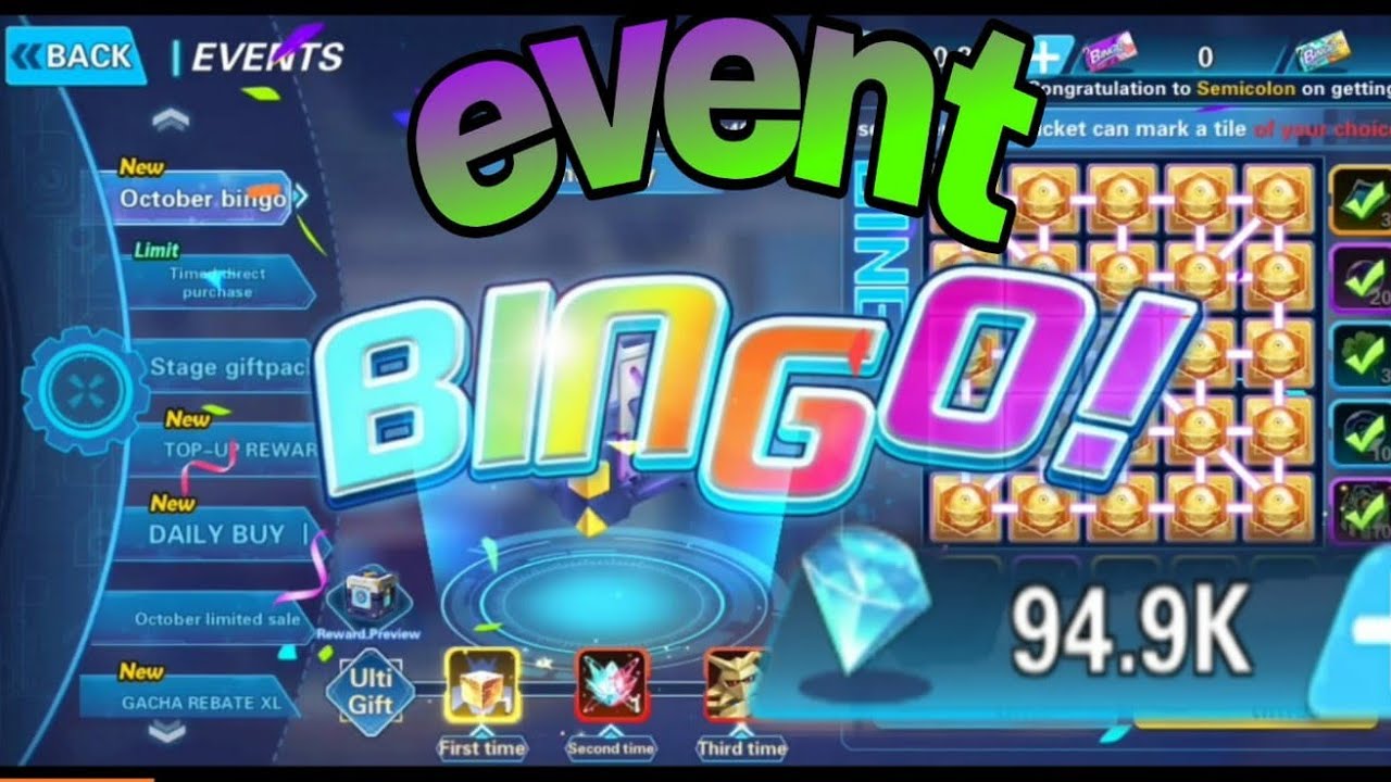 time to event bingo, spend 94k diamond.
