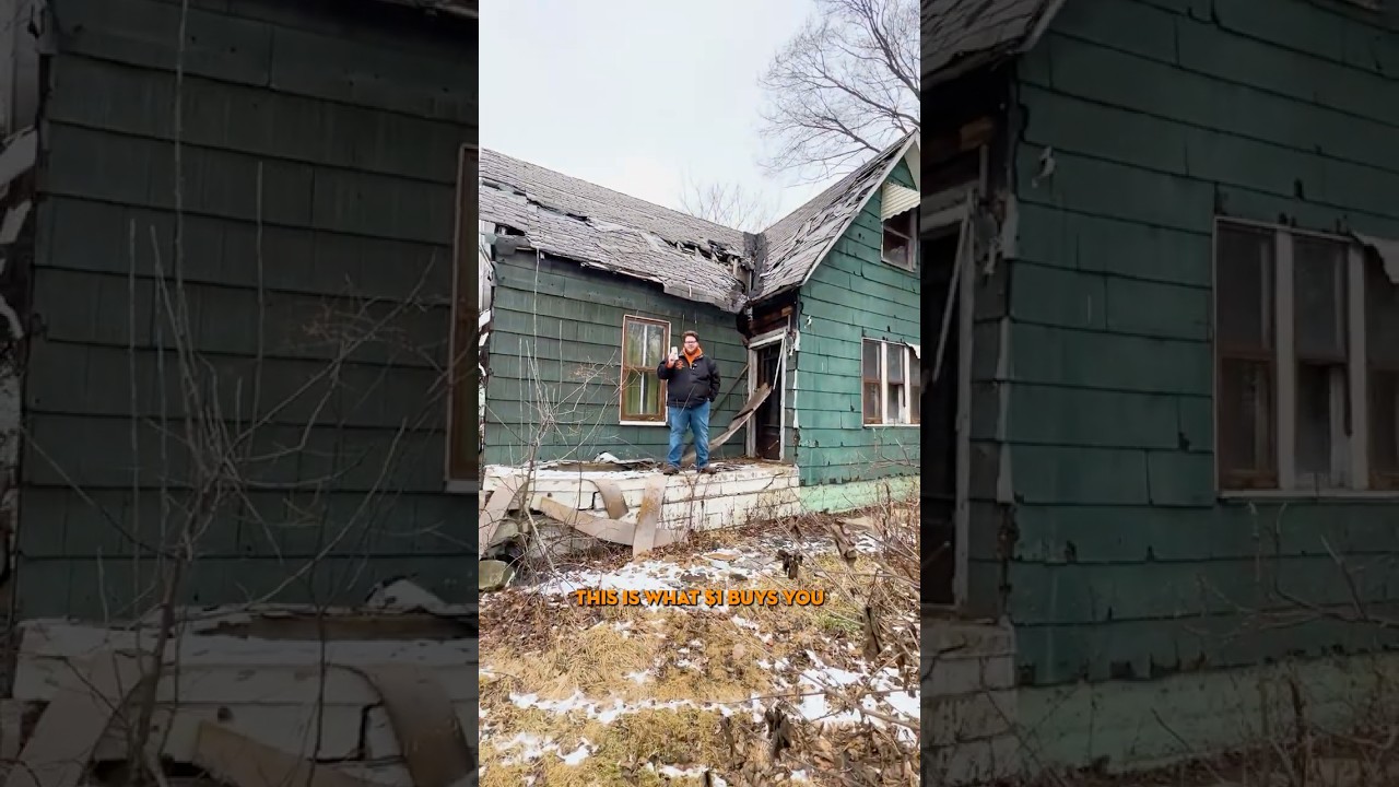 Дом за 1 доллар в Детройте, штат Мичиган #недвижимость #центрдетройта #строительство #центргорода...