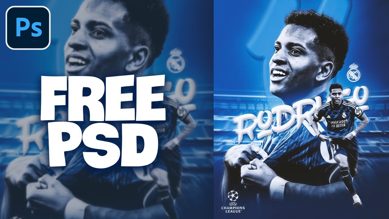 Photoshop Tutorial - Football Poster Design - Rodrygo - Simple Design