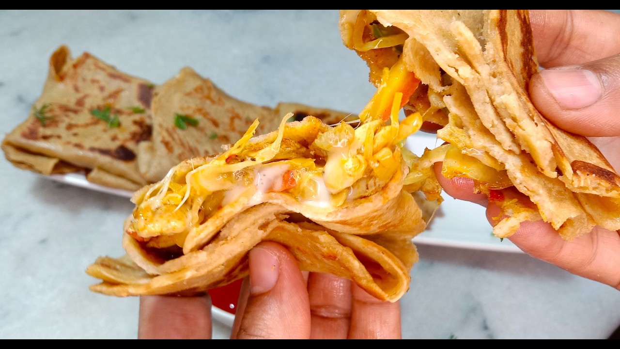 Crispy Chicken Wrap Recipe | Chicken Tortilla Wrap at Home | Quick & Easy Chicken Wrap