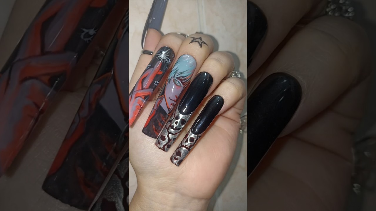 🥵Jujutsu Kaisen men's 🥵 #jjk #anime #nails #sukuna #itadori #gojo #geto